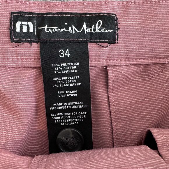 Travis Mathew Shorts Mens 34 Pink Golf Pockets Flat Front Performance - Picture 4 of 6